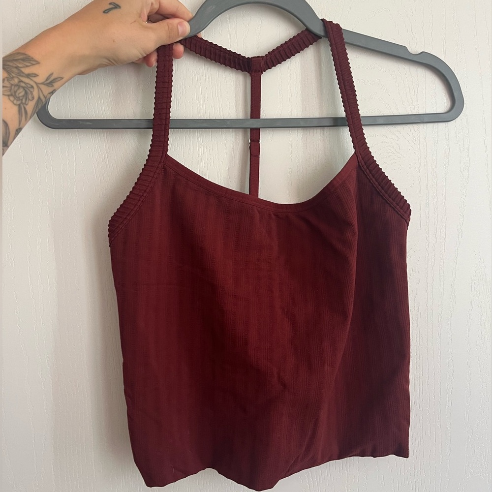 Nux maroon t back tank top